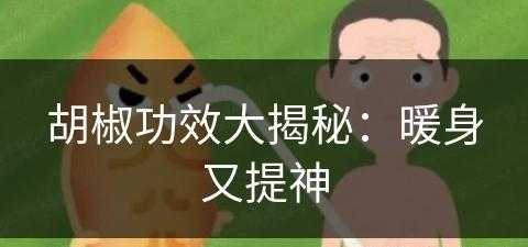 胡椒功效大揭秘：暖身又提神(胡椒有什么功效?)